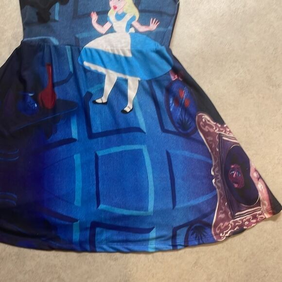Disney Alice in Wonderland Stretch Knit Dress Sz M - Picture 3 of 10